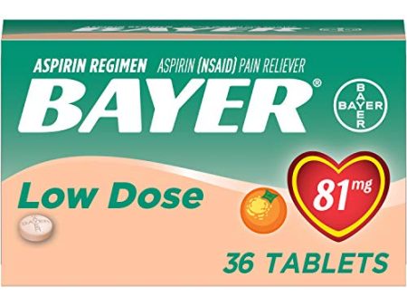 Aspirin Regimen Bayer 81mg Chewable Tablets Pain Reliever Orange Flavor 36 Count Discount