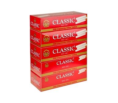 Global Classic Red Regular 100mm Cigarette Tubes 200 Count Per Box For Sale