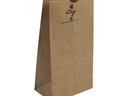 Duro ID# 18404 4# SOS Bag 30# 100% Recycled Natural Kraft 500pk 5  x3 - 1 3  X9 - 3 4  Supply