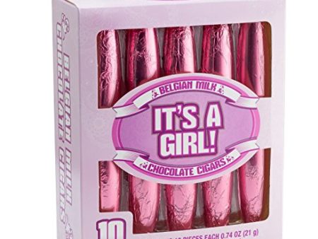 It s A Girl Chocolate Cigars 10 Count Box Belgian Milk Chocolate Cigars Sale