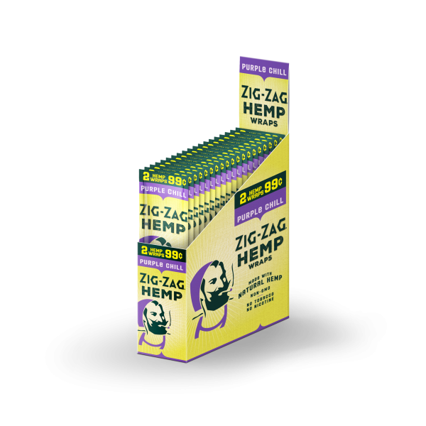 Zig Zag - Tobacco- Free - Flavored H Wraps, 50 Count, Purple Chill Supply