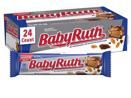 Baby Ruth Milk Chocolate-y Candy Bars, Full Size 1.9 oz (Pack of 24) Discount