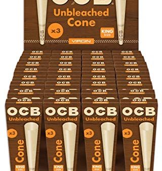 OCB Virgin Unbleached Cone King Size 32 x (96 Cones Total) Online