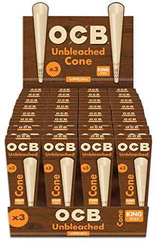 OCB Virgin Unbleached Cone King Size 32 x (96 Cones Total) Online