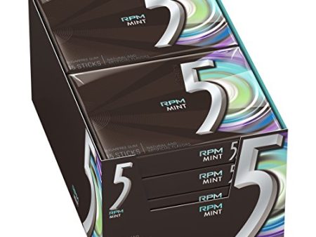 5 Gum RPM Mint Sugarfree Gum, 15 piece (10 Packs) Online now