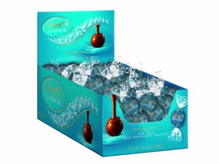 Lindt LINDOR Sea Salt Milk Chocolate Truffles, Milk Chocolate Candy with Smooth, Melting Truffle Center, 25.4 oz, 60 Count Sale