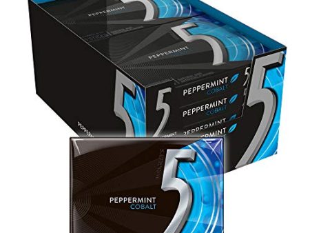 5 GUM Peppermint Cobalt Sugar Free Chewing Gum, 15 Pieces (10 Pack) Online now