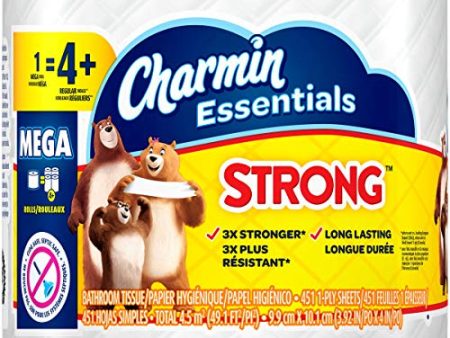 CHARMIN Essentials Toilet Paper Tissue MEGA (450 Sheets Per Roll) Sale