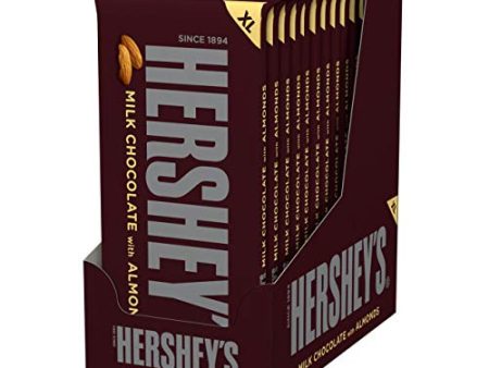 HERSHEY S Milk Chocolate w  Almond Easter Candy, 4.25 Oz, Full Size Bars, 12 Count Cheap