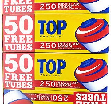 Top Regular Full Flavor Red RYO Cigarette Tubes - 100mm 250 Count Box (4 Boxes) Supply